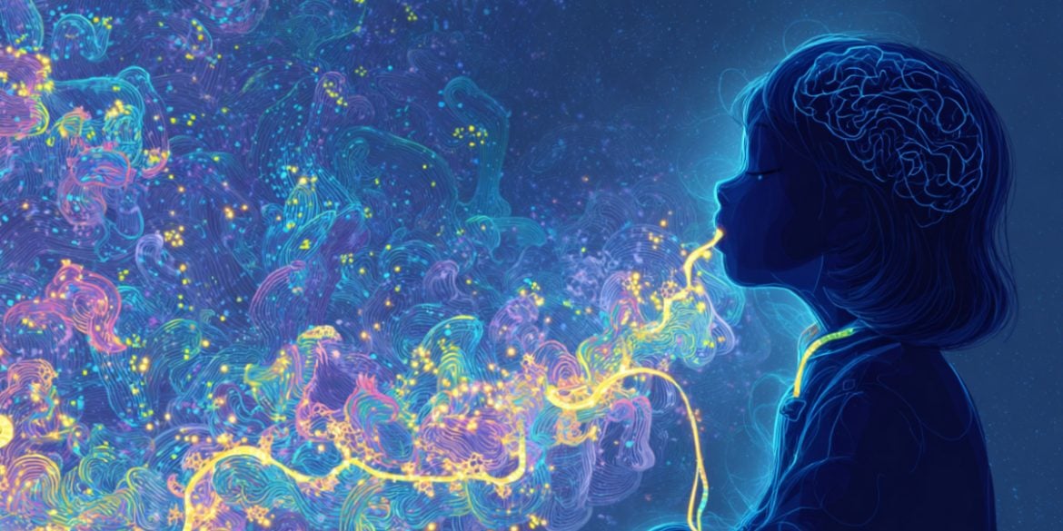 This shows a child surrounded by bacteria.