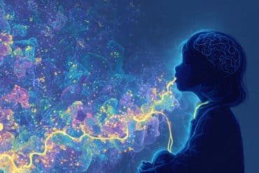 This shows a child surrounded by bacteria.