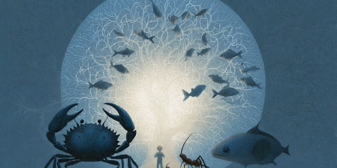 This shows a brain and animals.