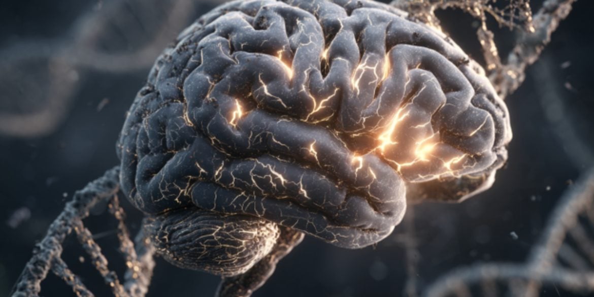 This shows a brain and DNA.