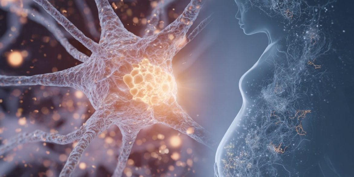 This shows a neuron and pregnant woman.