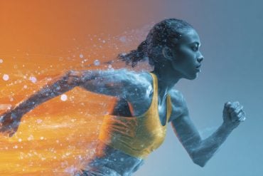 This shows a woman running.