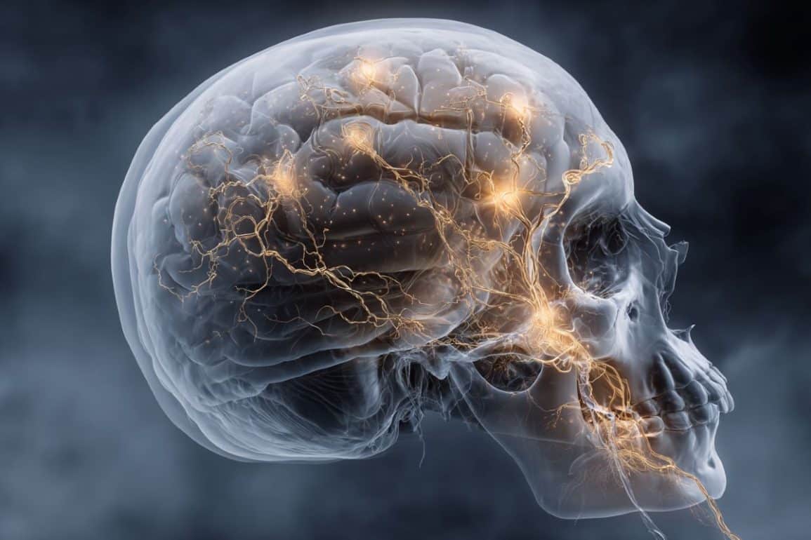 This shows a skull and a brain.