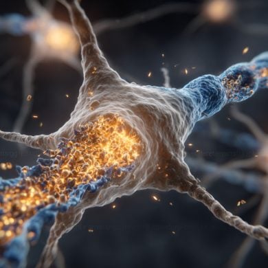 This shows a neuron.