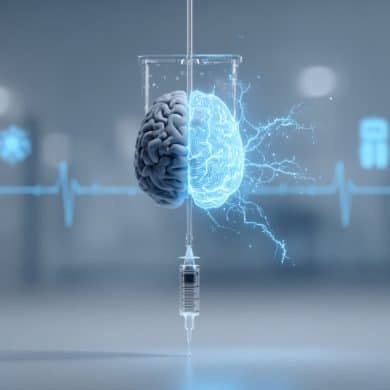 This shows a brain and a syringe.