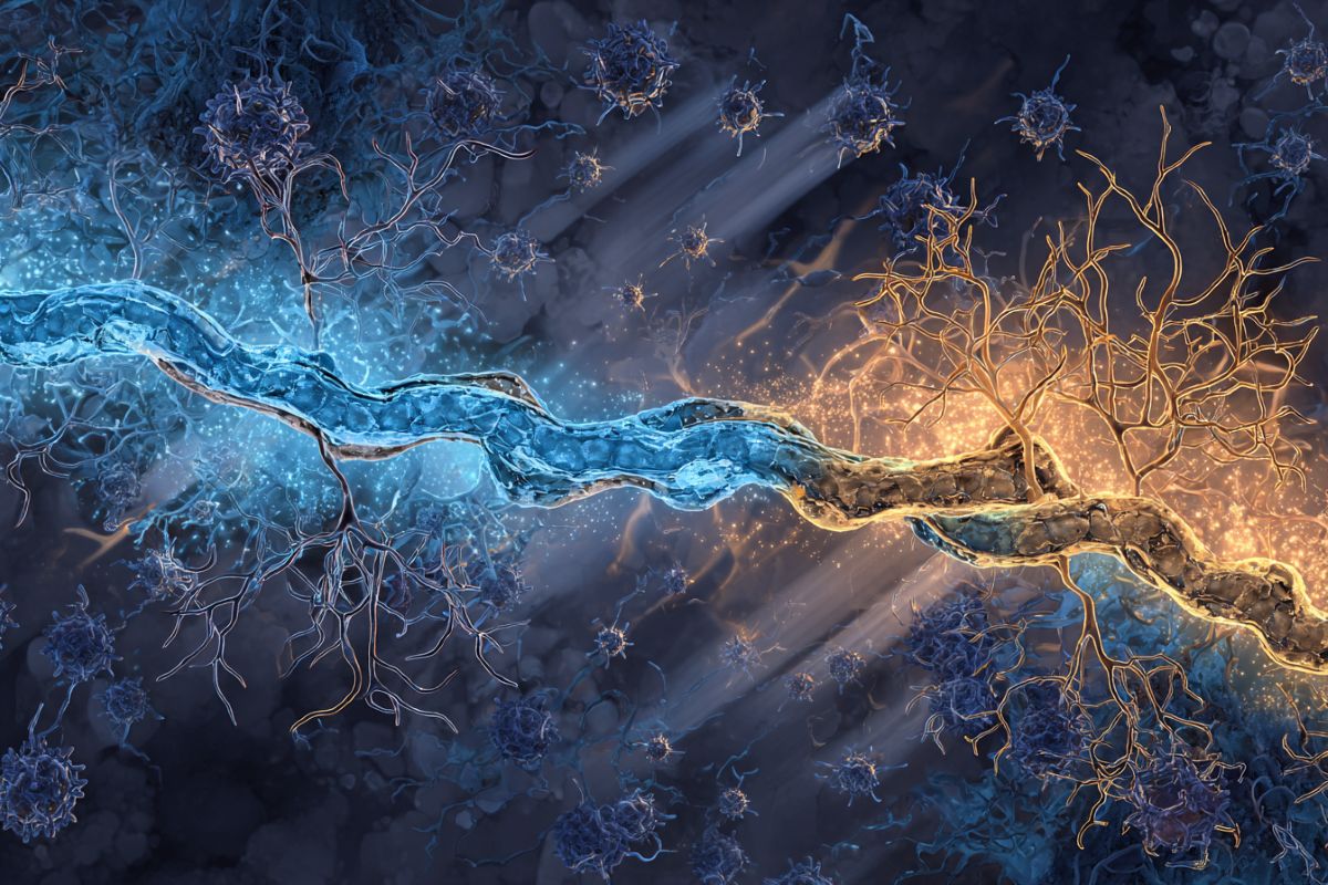 This shows a neuron.