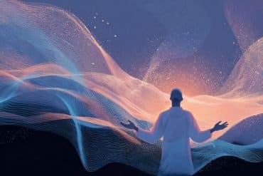 This shows a person surrounded by sound waves.