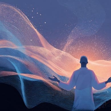 This shows a person surrounded by sound waves.