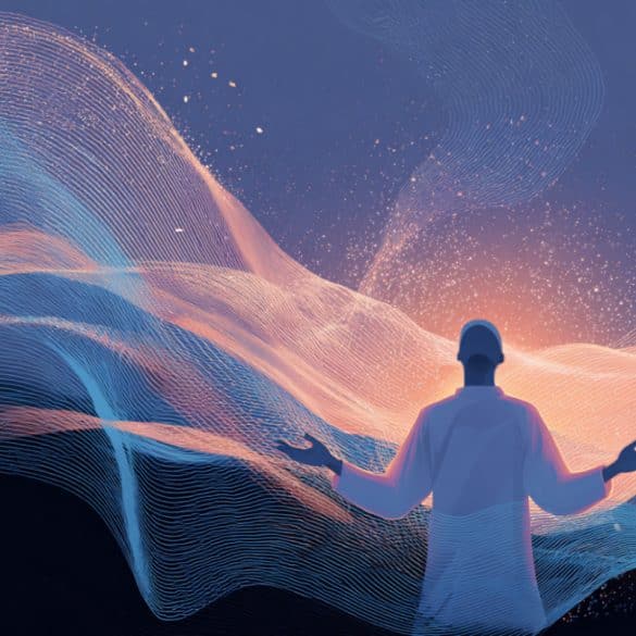 This shows a person surrounded by sound waves.