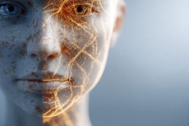 This shows a woman with a rash on her face.