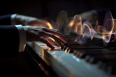 This shows a person playing piano.