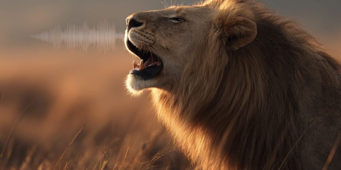 This shows a lion roaring.