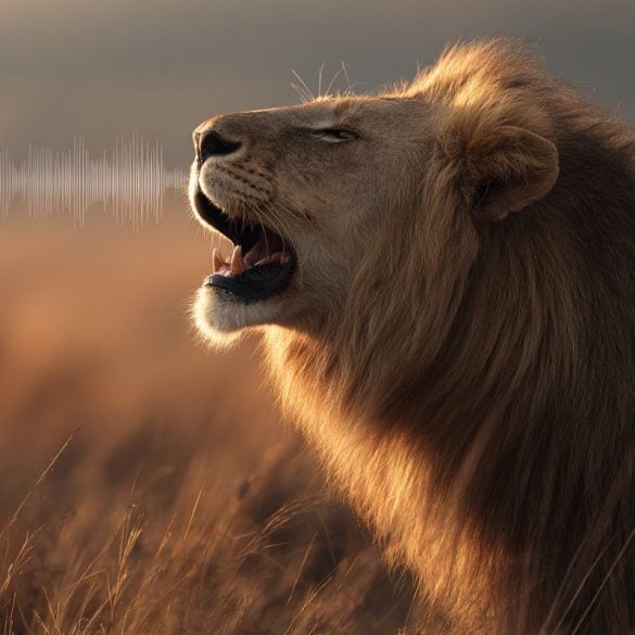 This shows a lion roaring.