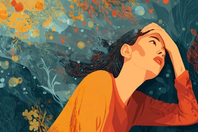 This shows a stressed woman.