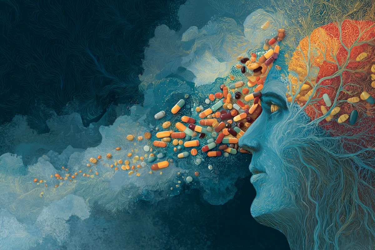 This shows a head, a brain, and supplement pills.