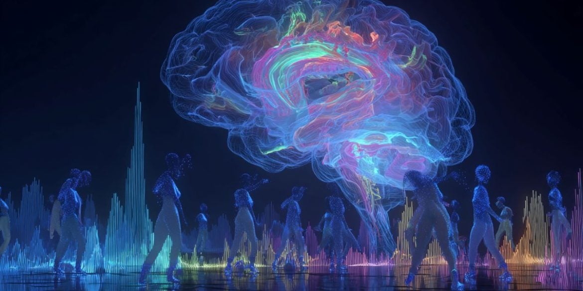 This shows people dancing and a brain.