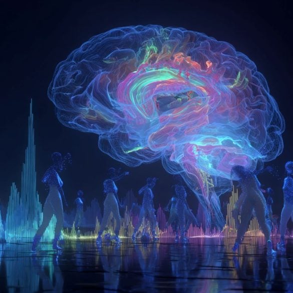 This shows people dancing and a brain.