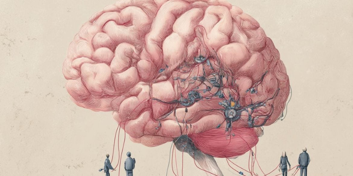 This shows a brain and electrodes.