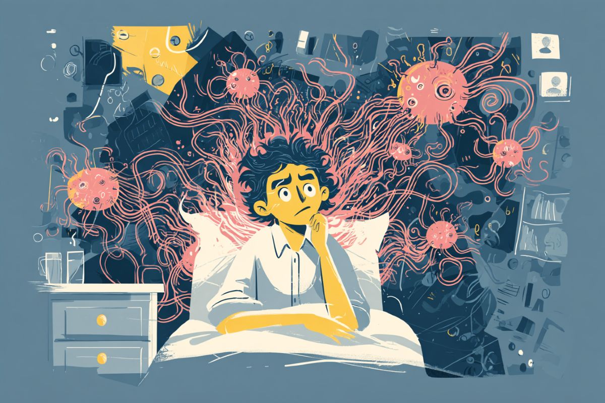 This shows a sick person in bed.