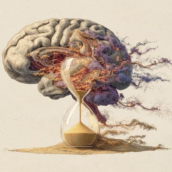 This shows a brain and an hour glass.