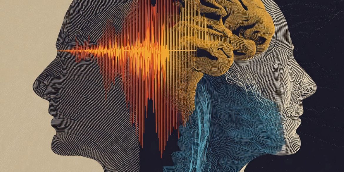 This shows two heads and a brain.