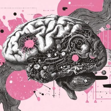 This shows a brain with computer components on it.