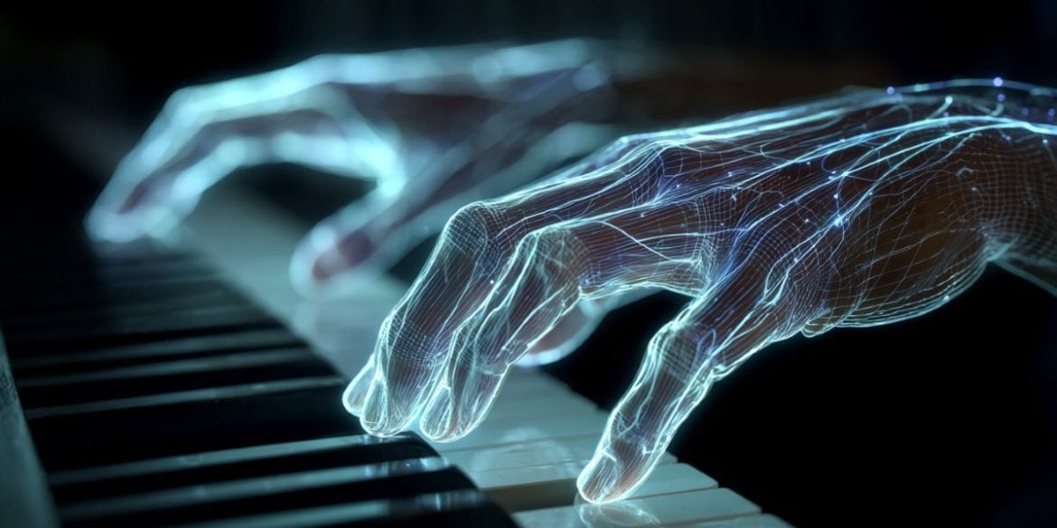 This shows hands on a piano.