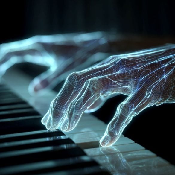 This shows hands on a piano.