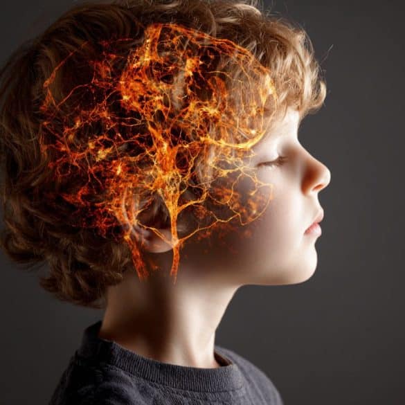 This shows a child's head and a brain.