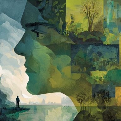 This shows a person and a natural environment.