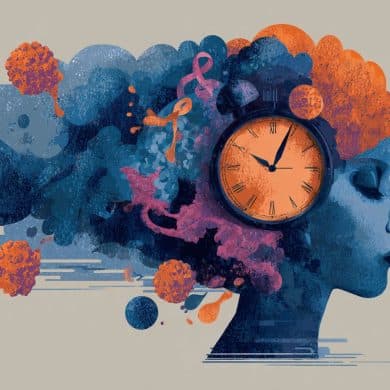 This shows a head and a clock.