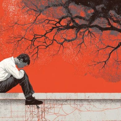 This shows a depressed man.