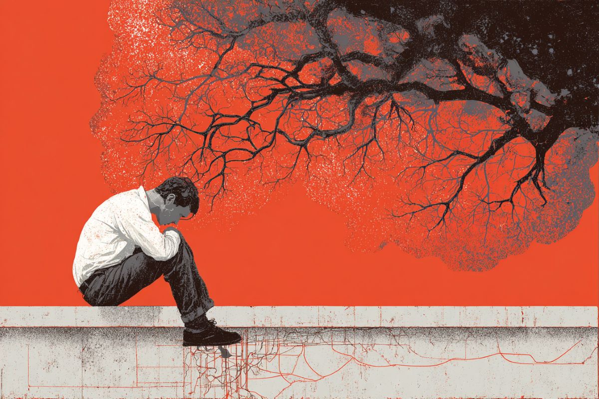 This shows a depressed man.