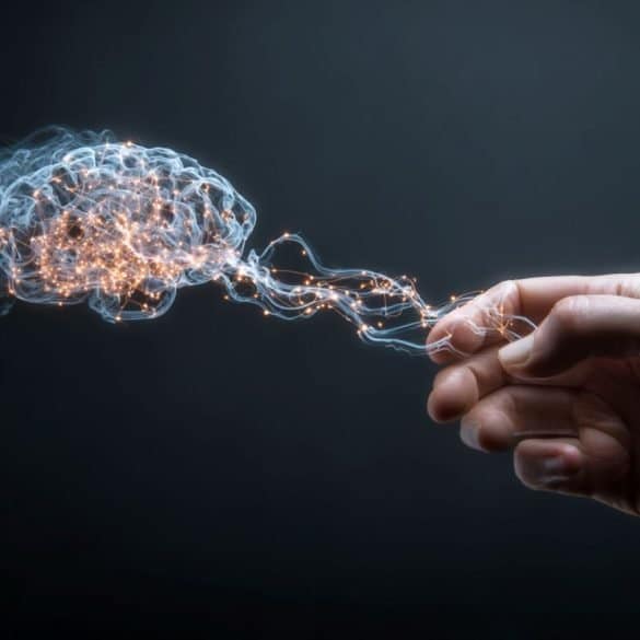 This shows a brain and a hand.