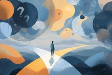 This shows a person at a cross roads.