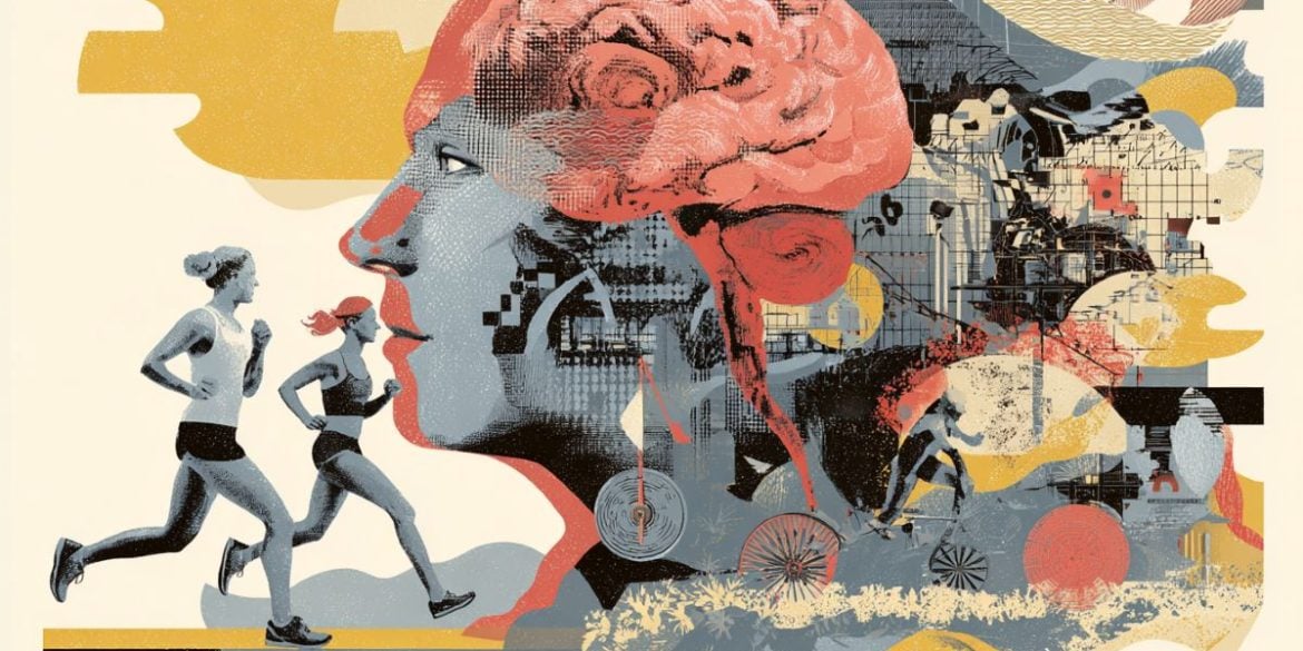 This shows a brain and people running.