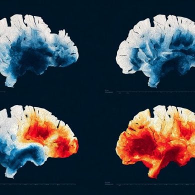This shows AI representations of brain scans.