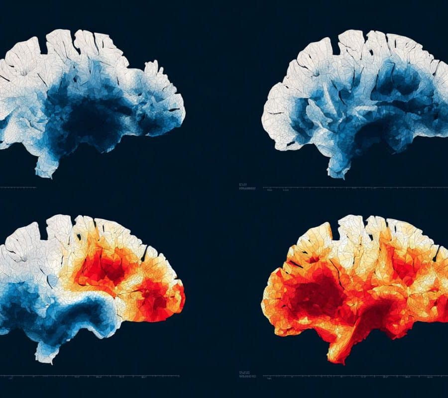 This shows AI representations of brain scans.