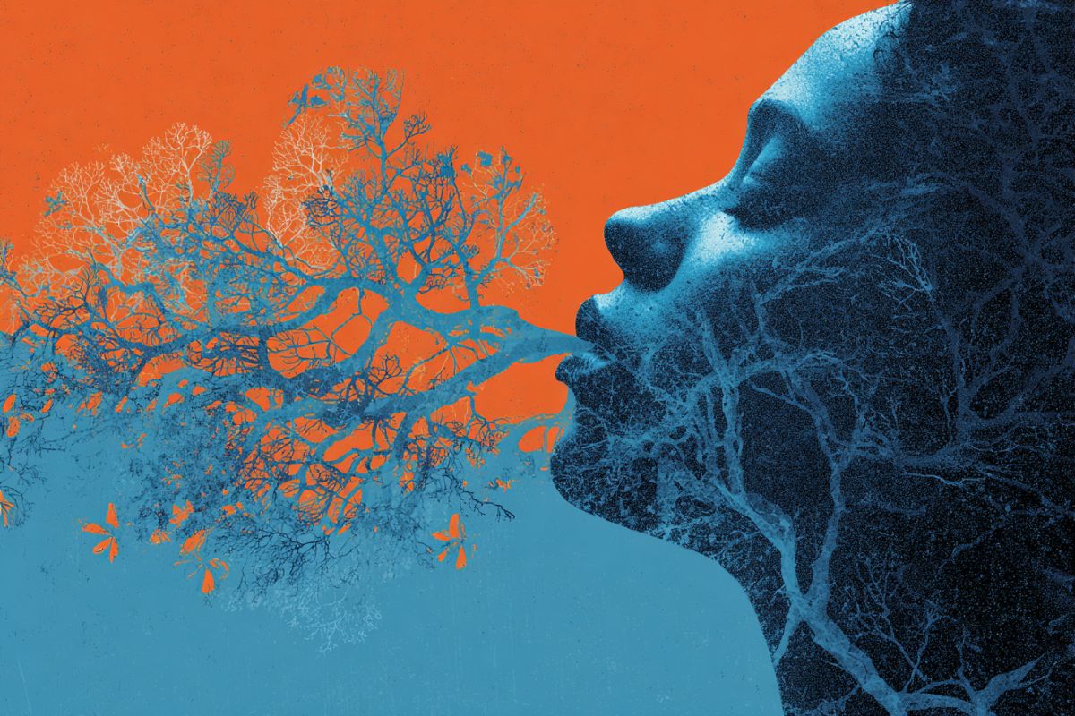 This shows a person deep breathing.