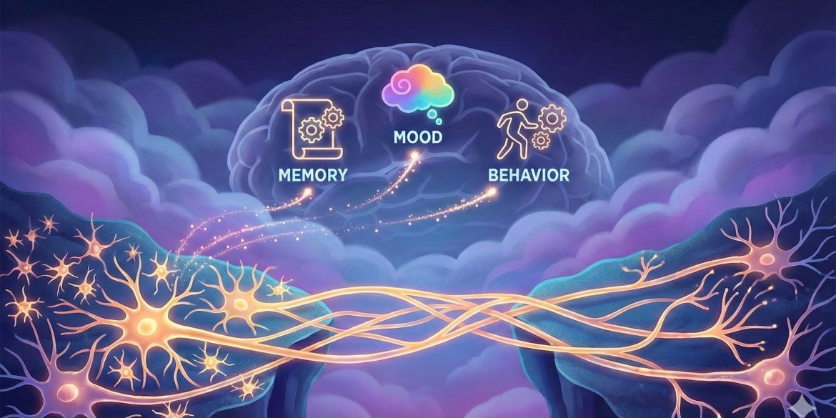 This shows a brain and neurons.