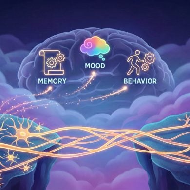 This shows a brain and neurons.