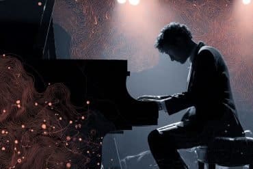 This shows a man playing piano.