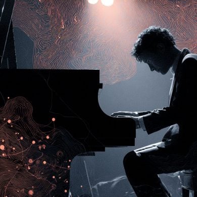 This shows a man playing piano.