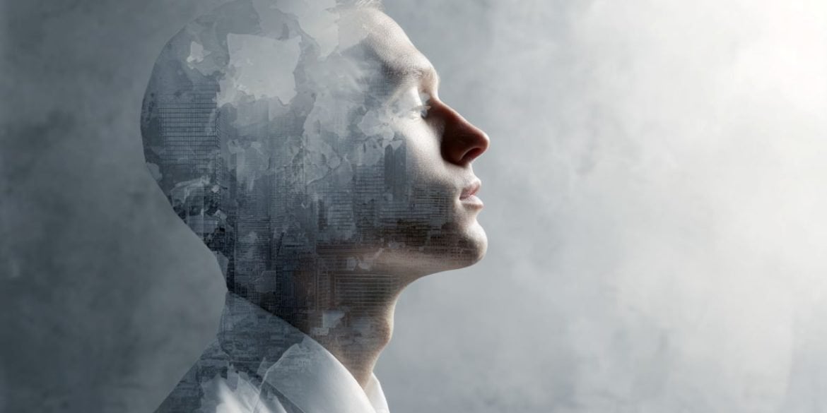 This shows the outline of a man's head.