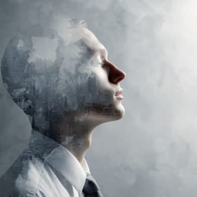 This shows the outline of a man's head.