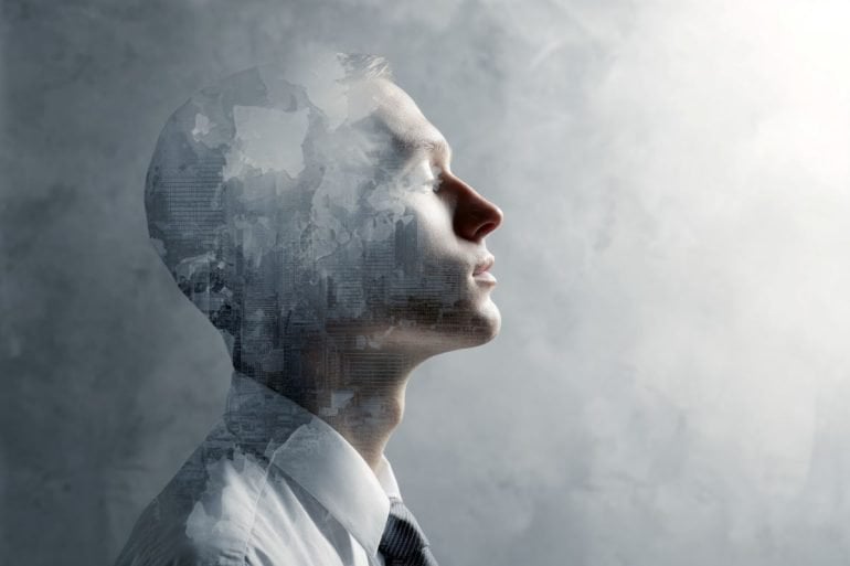 This shows the outline of a man's head.