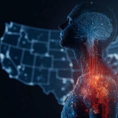 This shows a map and the overlay of a person.