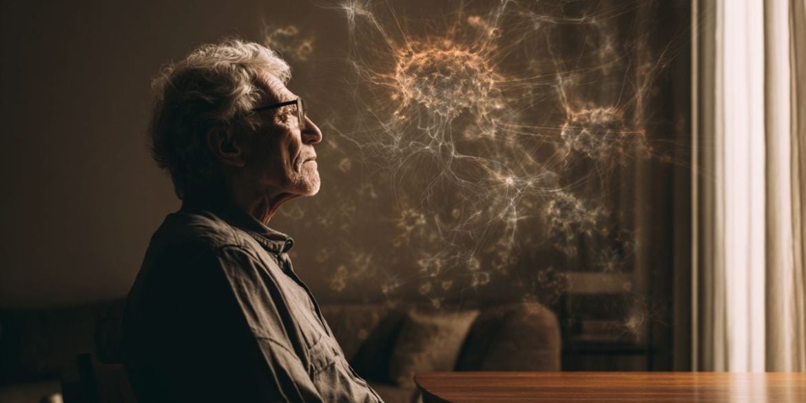 This shows a lonely older man.