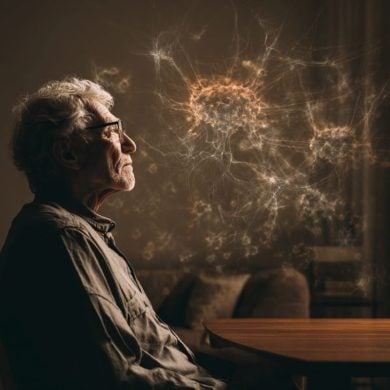 This shows a lonely older man.