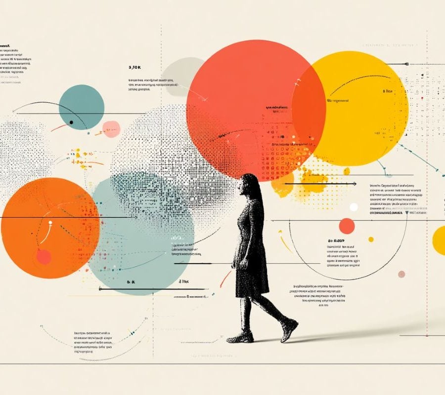 This shows a person and ven diagrams.